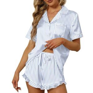Satin Striped Pajama Set